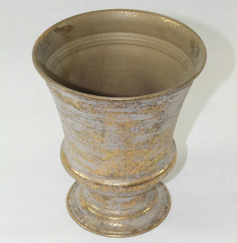 Osłonka 18,5 x 16 cm metalowa złota postarzana styl indyjski