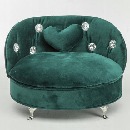 Szkatułka na biżuterię aksamitna sofa zielona glam