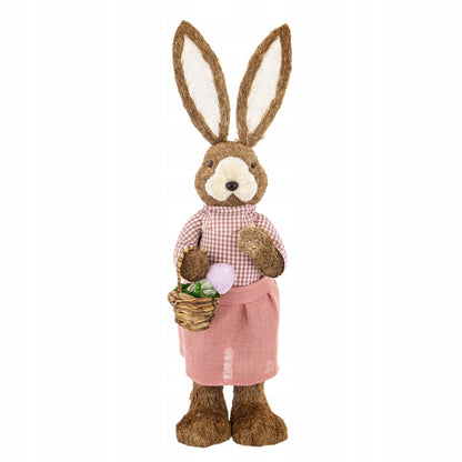Duża Figurka Królik Wielkanocny 79 cm Dekoracja XXL Z Koszykiem zając