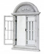 Lustro z okiennicami okno ścienne prostokąt rama drewno 550 x 800 mm