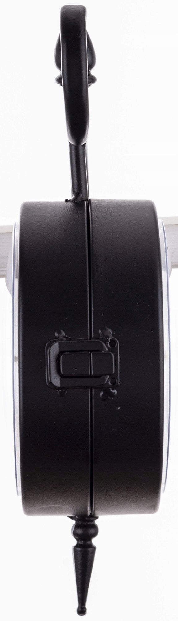 Zegar metalowy dwustronny retro czarno biały 32x22x9 dworcowy czarny loft