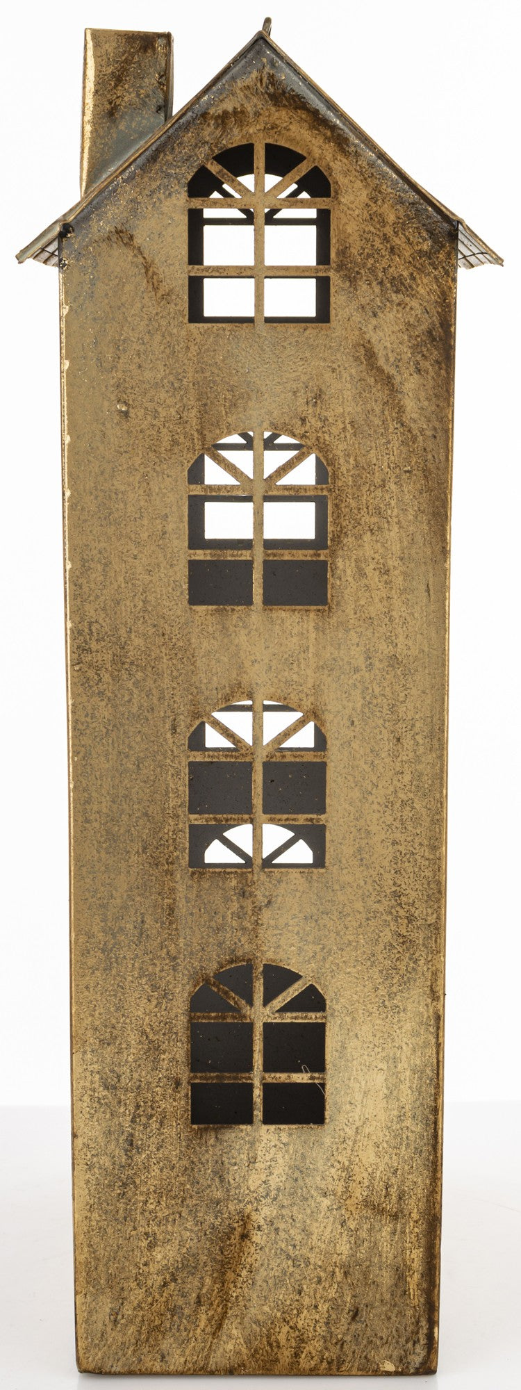 Figurka świąteczna Dekoracja Metalowa Domek złoty 45x23,5x14,5