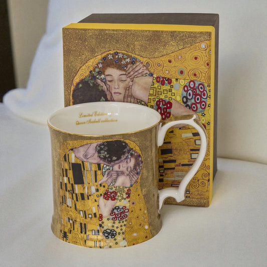 Kubek porcelanowy Gustav Klimt Pocałunek w ozdobnym pudełku 360ml