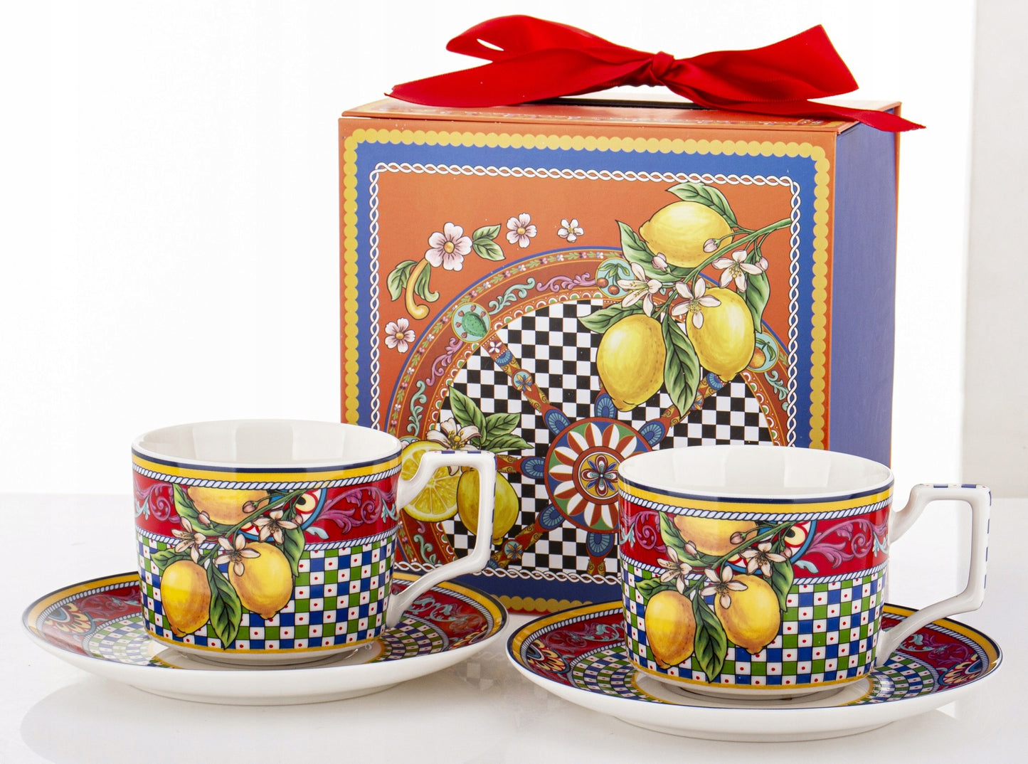 2 szt Filiżanka porcelanowa zestaw filiżanek w pudełku prezentowym 220 ml