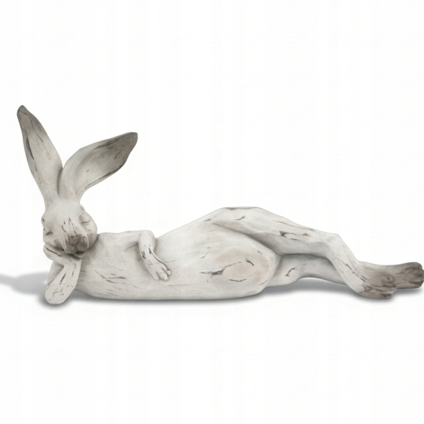 Figurka wielkanocna zając królik biały szary duży 46cm