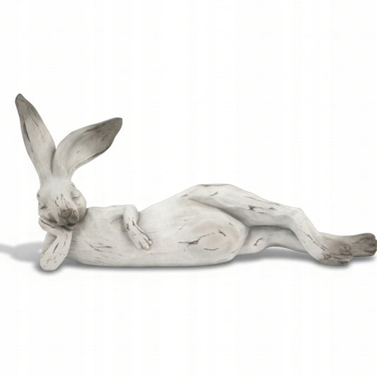 Figurka wielkanocna zając królik biały szary duży 46cm