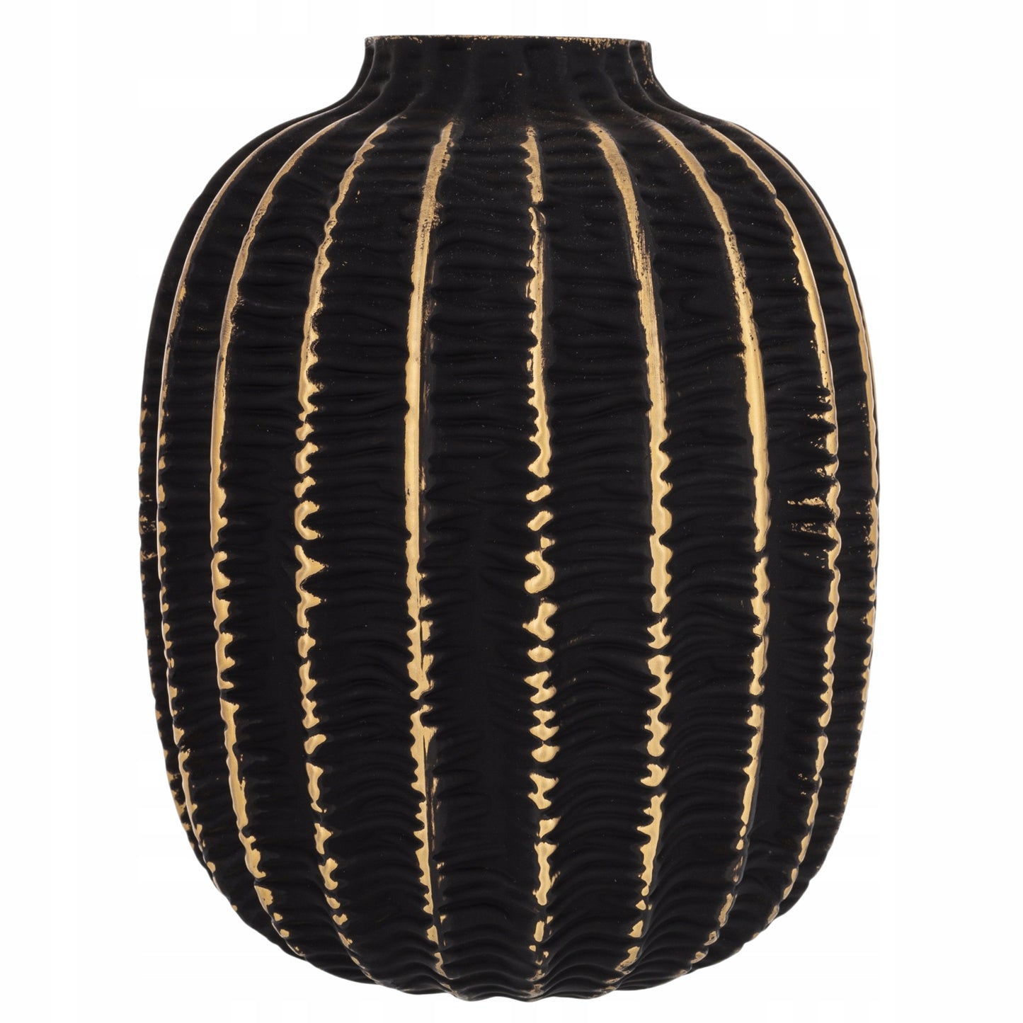 Wazon dekoracyjny czarno-złoty 19 cm
