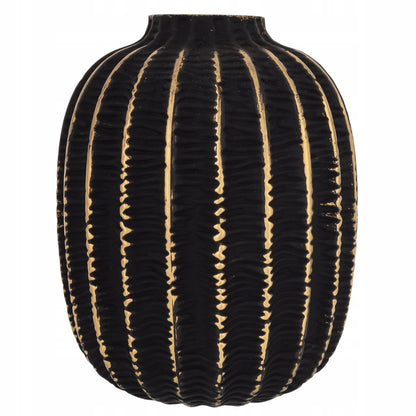 Wazon dekoracyjny czarno-złoty 19 cm
