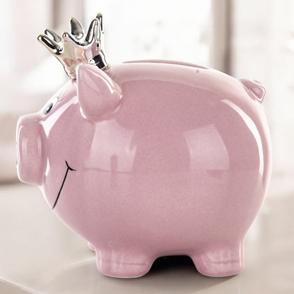 Skarbonka Świnka OTWIERANA Ceramiczna RÓŻOWA 12 cm