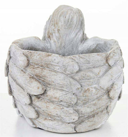 Osłonka betonowa doniczka Aniol szara 13x13x16cm
