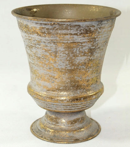 Osłonka 18,5 x 16 cm metalowa złota postarzana styl indyjski