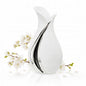 Wazon ceramiczny biało-srebrny 30,5 cm glamour modern biały srebrny