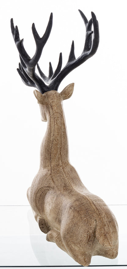 Figurka świąteczna renifer brązowy, czarny 33,5x29x12,5 cm