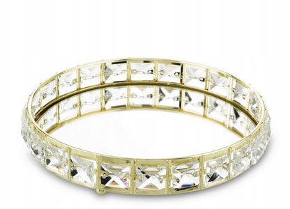 Taca lustrzana złota lustro podstawka na świece perfumy ozdoba glamour 21cm