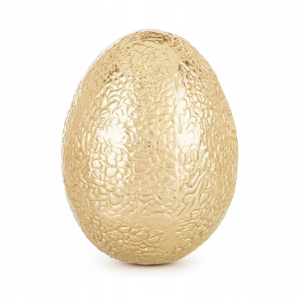 Figurka wielkanocna ceramika jajko 13 cm jajo pisanka złote