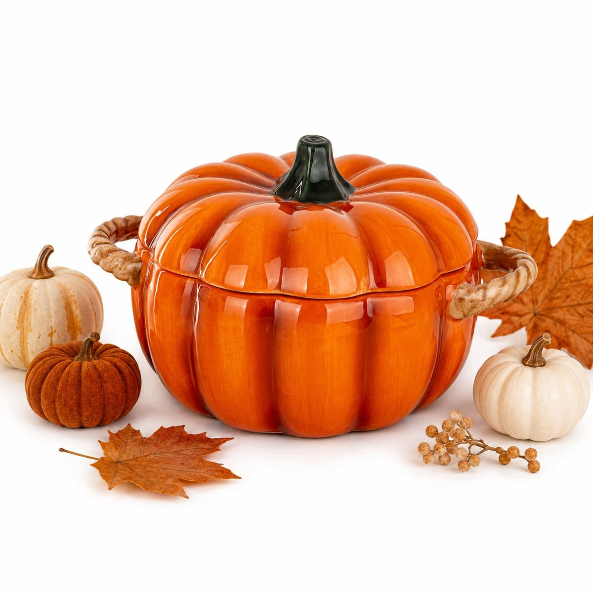 Pojemnik Dekoracyjny Dynia z pokrywką ozdoba Figurka jesienna halloween