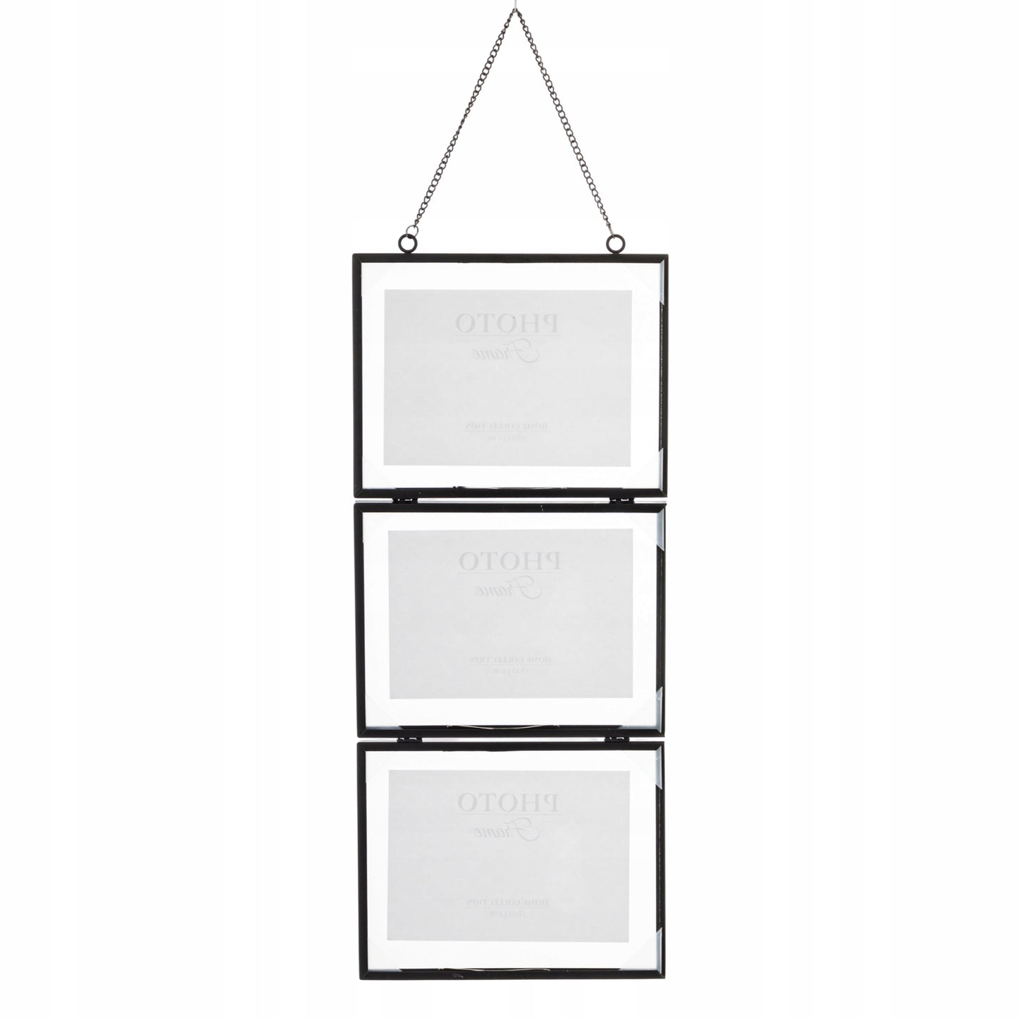 Ramka zawieszana potrójna metalowa na 3 zdjęcia 18x13 cm kolaż multiramka