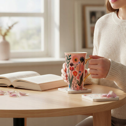 Porcelanowy Duży ozdobny kubek XXL w pudełku na prezent 700ml