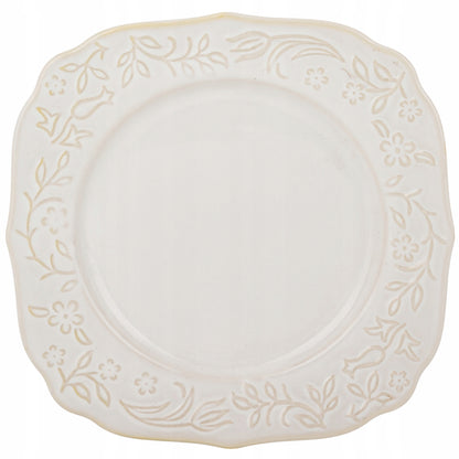 Talerz deserowy porcelanowy Sarmatia 19,5cm śniadaniowy talerzyk kwadratowy