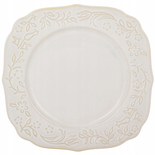 Talerz deserowy porcelanowy Sarmatia 19,5cm śniadaniowy talerzyk kwadratowy
