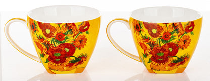 Kpl. 2 Filiżanki 2 Talerzyki 2 Łyżeczki porcelana wielokolorowy