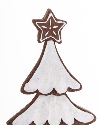 Figurka świąteczna choinka biały, brązowy tworzywo sztuczne 33,5x13,5x7 cm