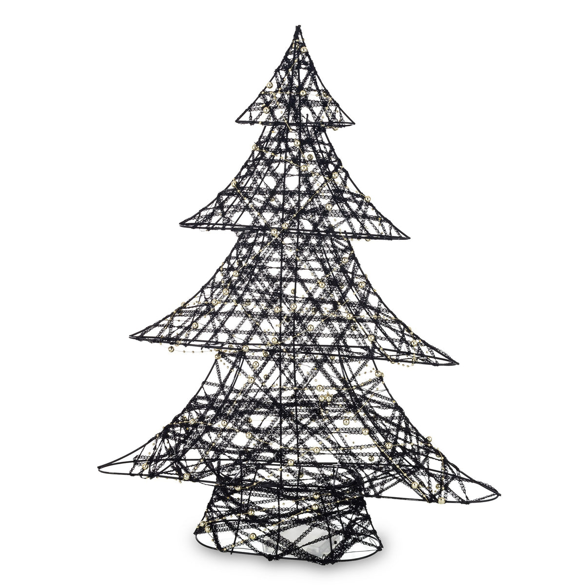 Ozdoba choinka LED z tworzywa czarno-złota 60x47x12 cm