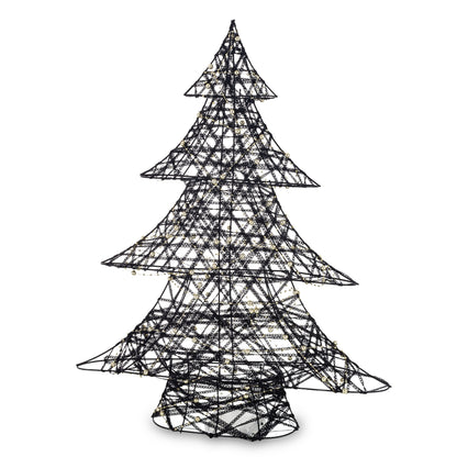 Ozdoba choinka LED z tworzywa czarno-złota 60x47x12 cm