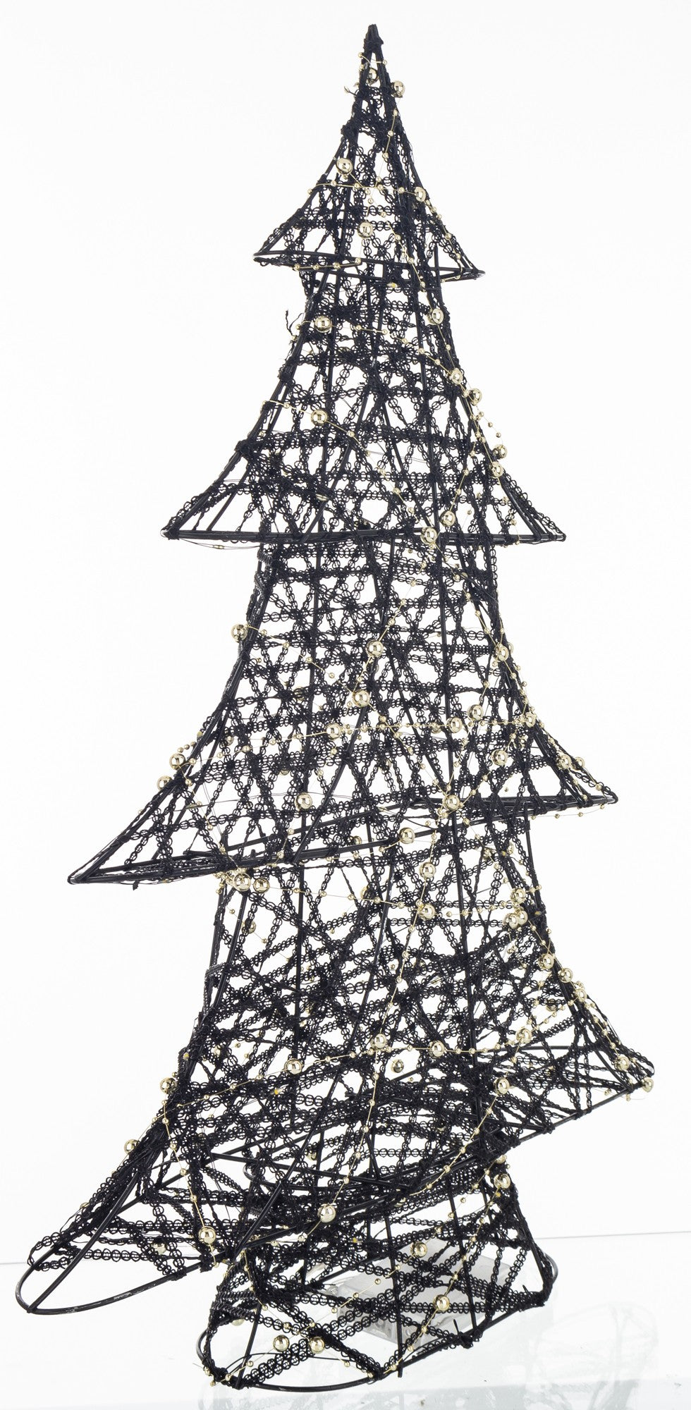 Ozdoba choinka LED z tworzywa czarno-złota 60x47x12 cm