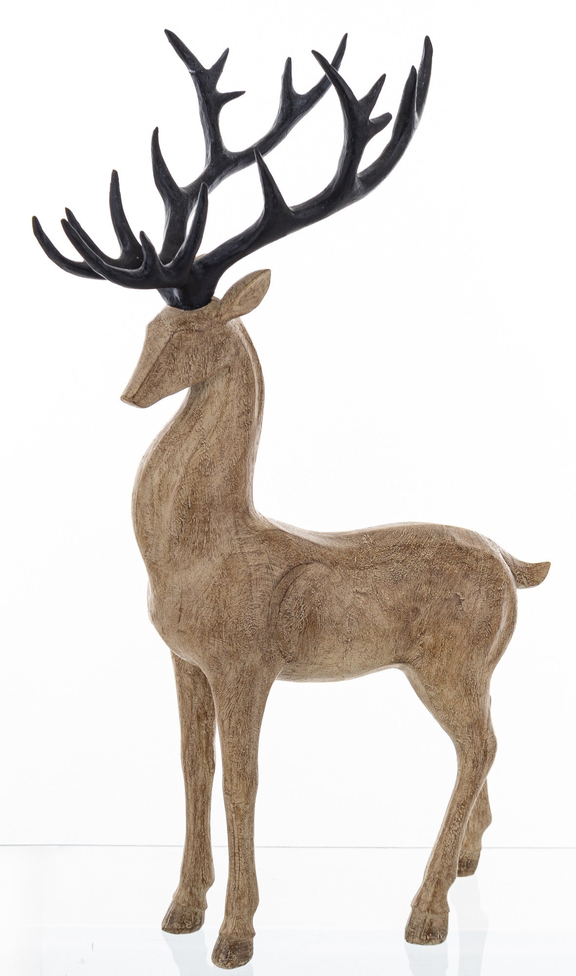 Figurka świąteczna renifer brązowy, czarny tworzywo sztuczne 46x28x12,5 cm