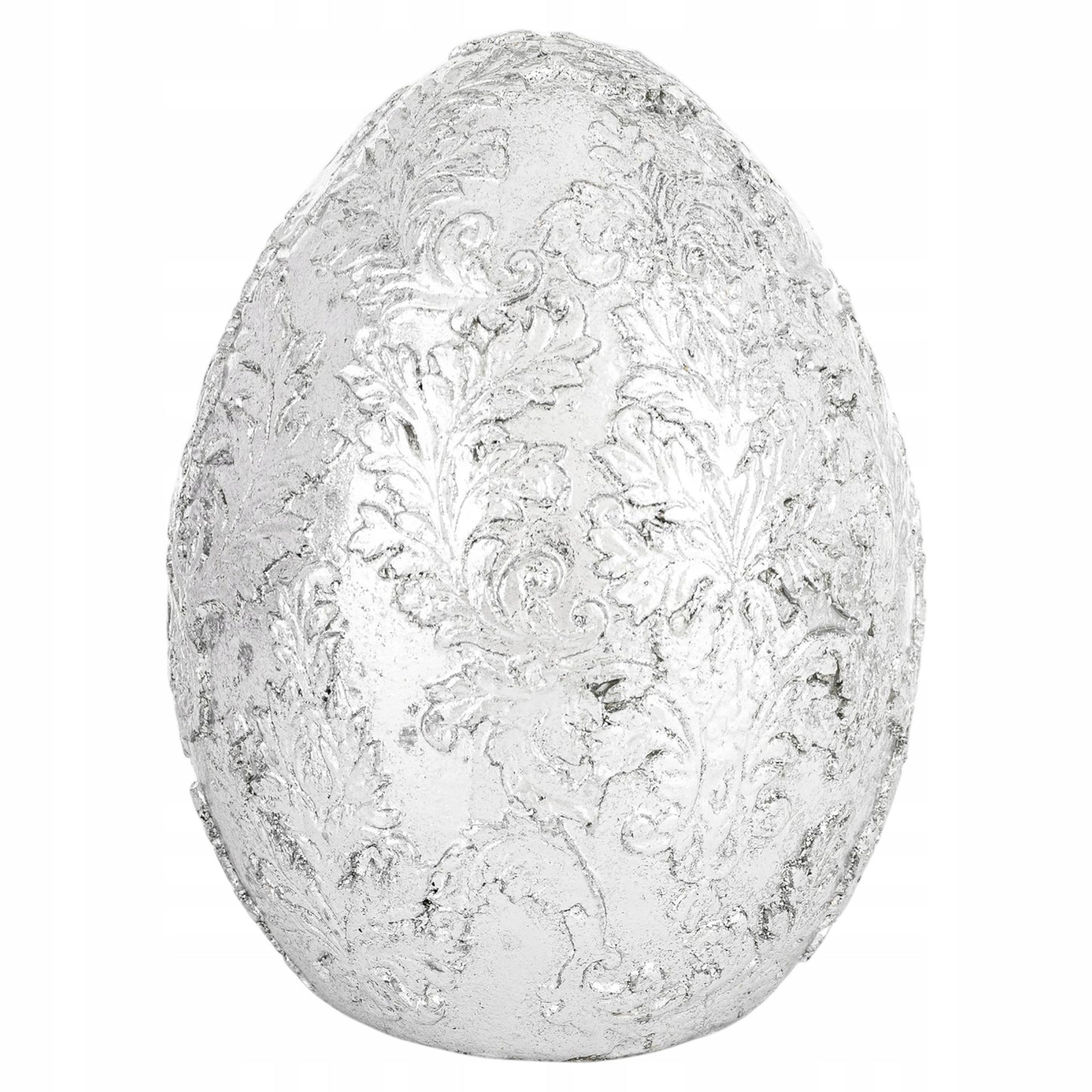 Figurka wielkanocna pisanka srebrna zdobione jajko 15 cm ozdoba dekoracja