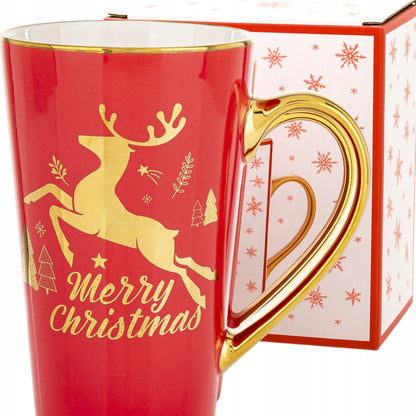 Kubek świąteczny porcelanowy w pudełku 450 ml duży prezent na mikołajki