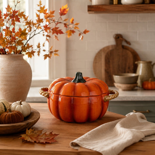 Pojemnik Dekoracyjny Dynia z pokrywką ozdoba Figurka jesienna halloween