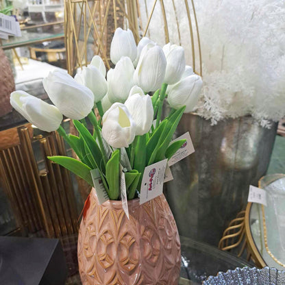 biały tulipan 33 cm sztuczny piękny jak żywy