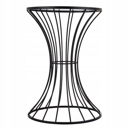 Stojak metalowy 55cm stolik kawowy czarny w stylu loft pomocniczy kwietnik
