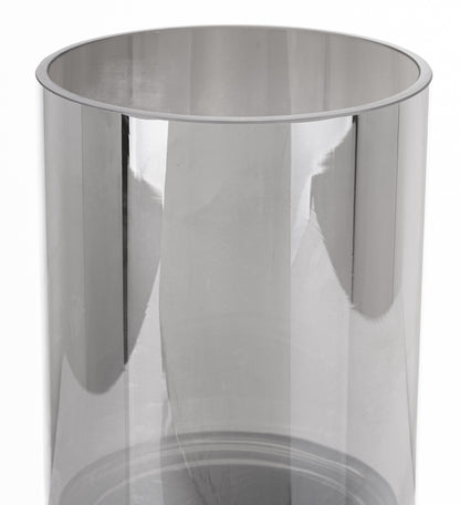 Wazon szklany Burano srebrny- czarny 25,5x12x12