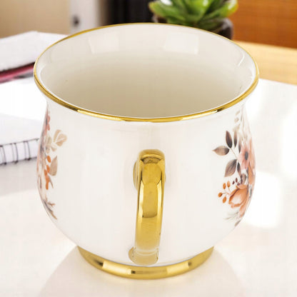 Kubek w pudełku porcelana 450 ml filiżanka wzór w kwiaty prezentowy