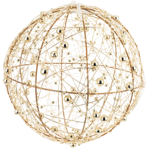 Ozdoba świąteczna złota Kula Led dekoracja na Boże Narodzenie lampion 15cm