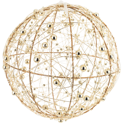 Ozdoba świąteczna złota Kula Led dekoracja na Boże Narodzenie lampion 15cm