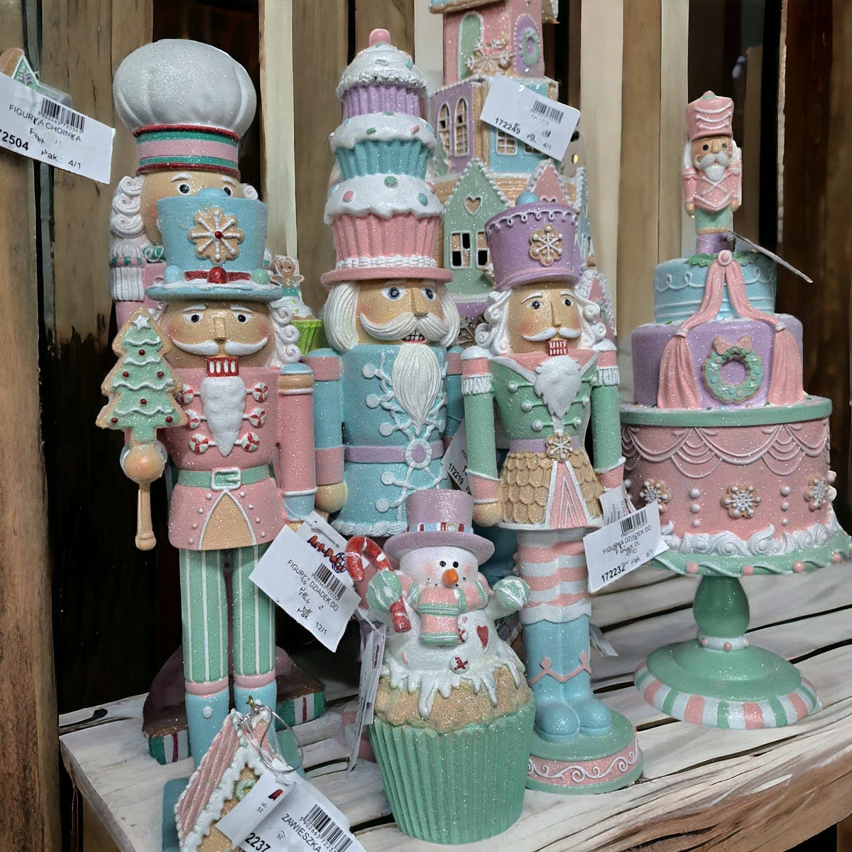 Dziadek do orzechów 46 cm pastelowy figurka świąteczna prezent na święta