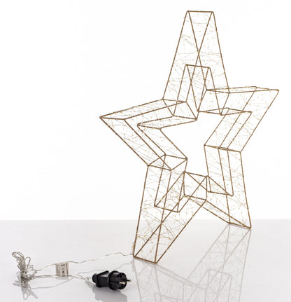 Ozdoba świąteczna LED Gwiazda czarny metal 57x60x7,5 dł. kabla 290 cm