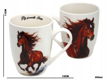 KUBEK CERAMICZNY W PUDEŁKU Z KONIEM KOŃ 350ML