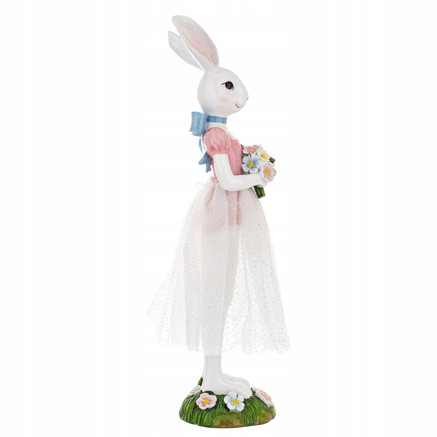 figurka zajączek wielkanocny biały dziewczynka króliczek 40cm XL