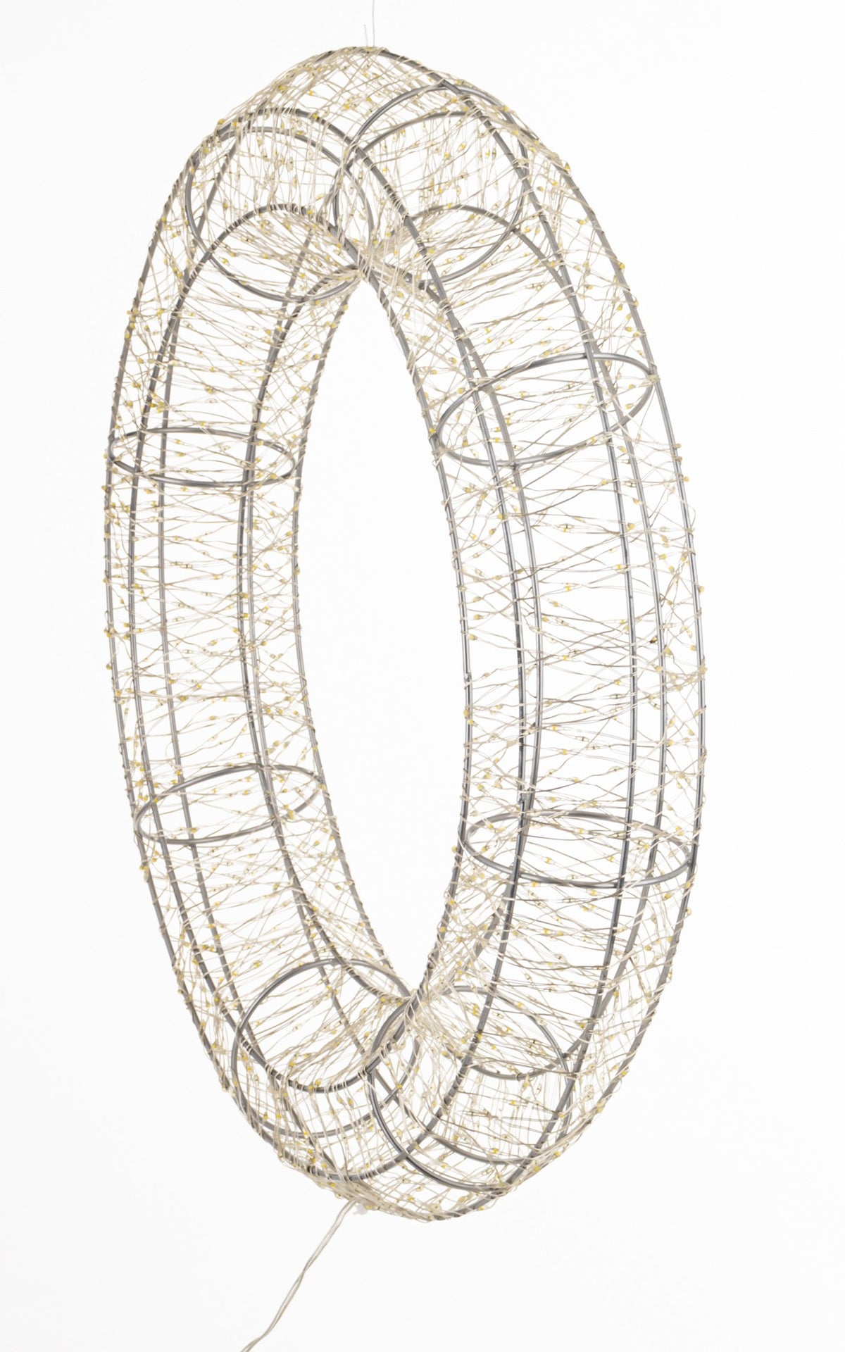 Ozdoba wieniec LED biała 48x48x9 cm