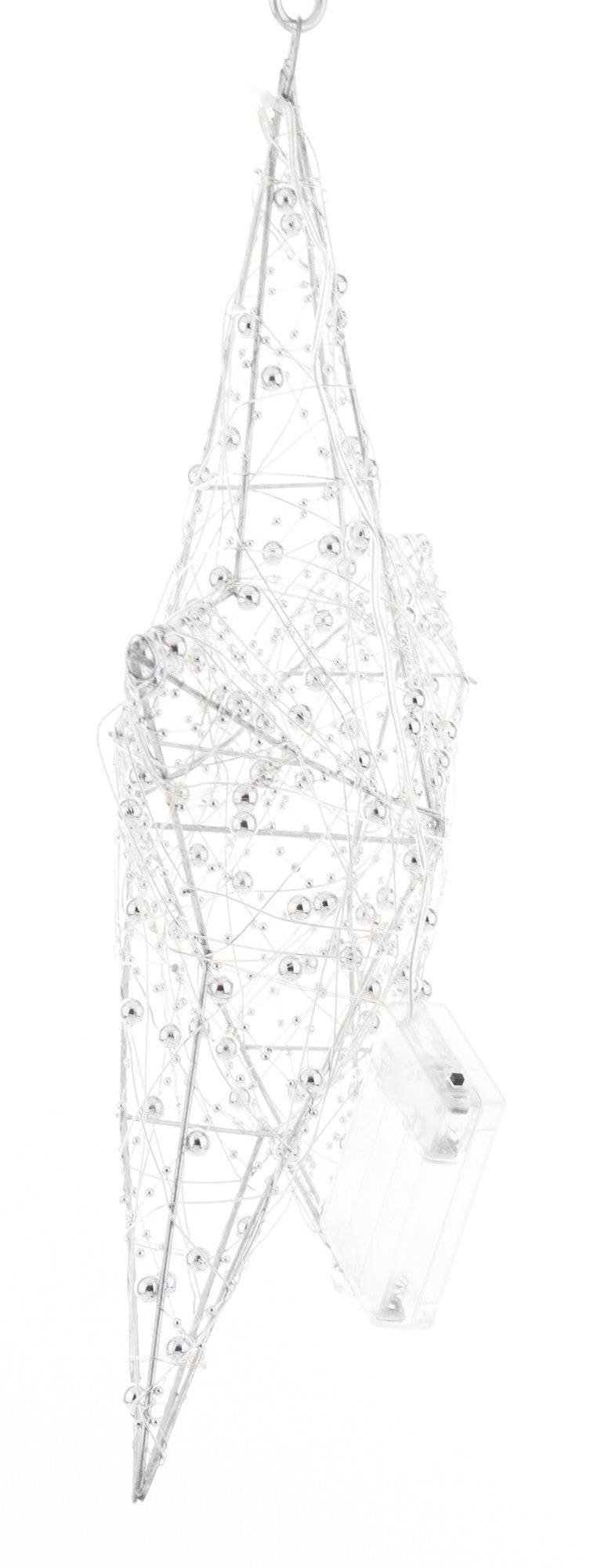 Ozdoba gwiazda LED metalowa srebrna 40x40x9 cm