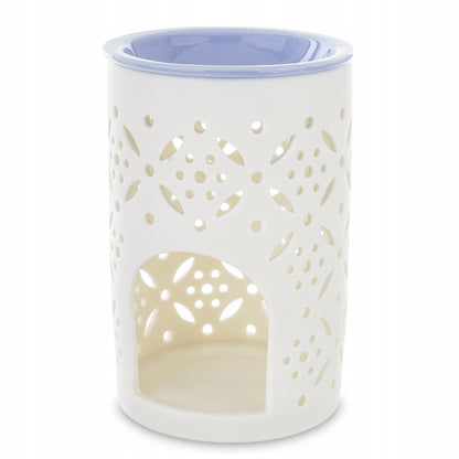 Kominek zapachowy porcelanowy biały podgrzewacz do olejków wosku 13,5 cm