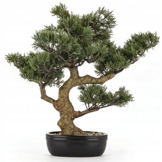 Drzewko Bonsai w czarnej doniczce sztuczne drzewko realistyczny wygląd 47cm