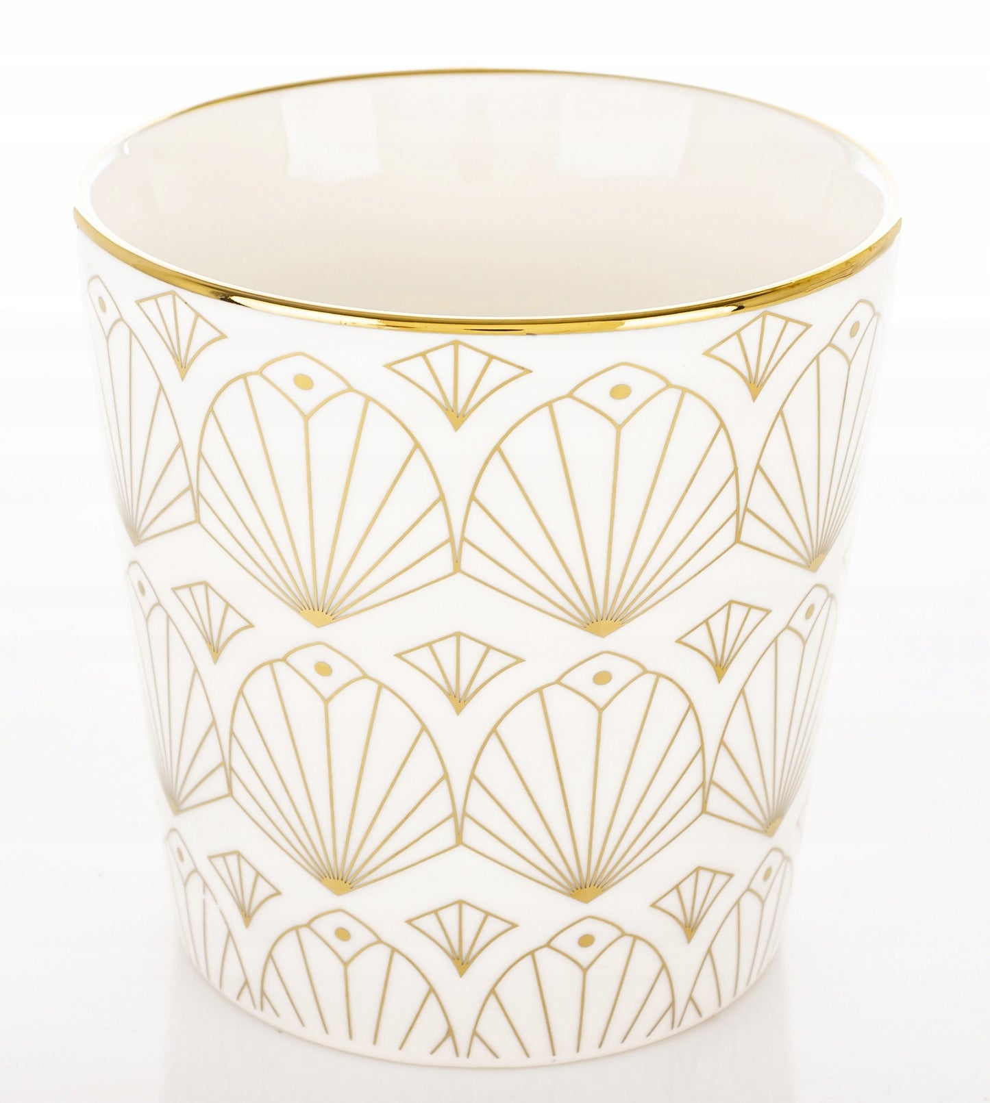 Porcelanowy Kubek elegancki złote ucho 310ml na prezent kawa herbata