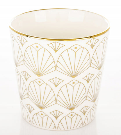 Porcelanowy Kubek elegancki złote ucho 310ml na prezent kawa herbata