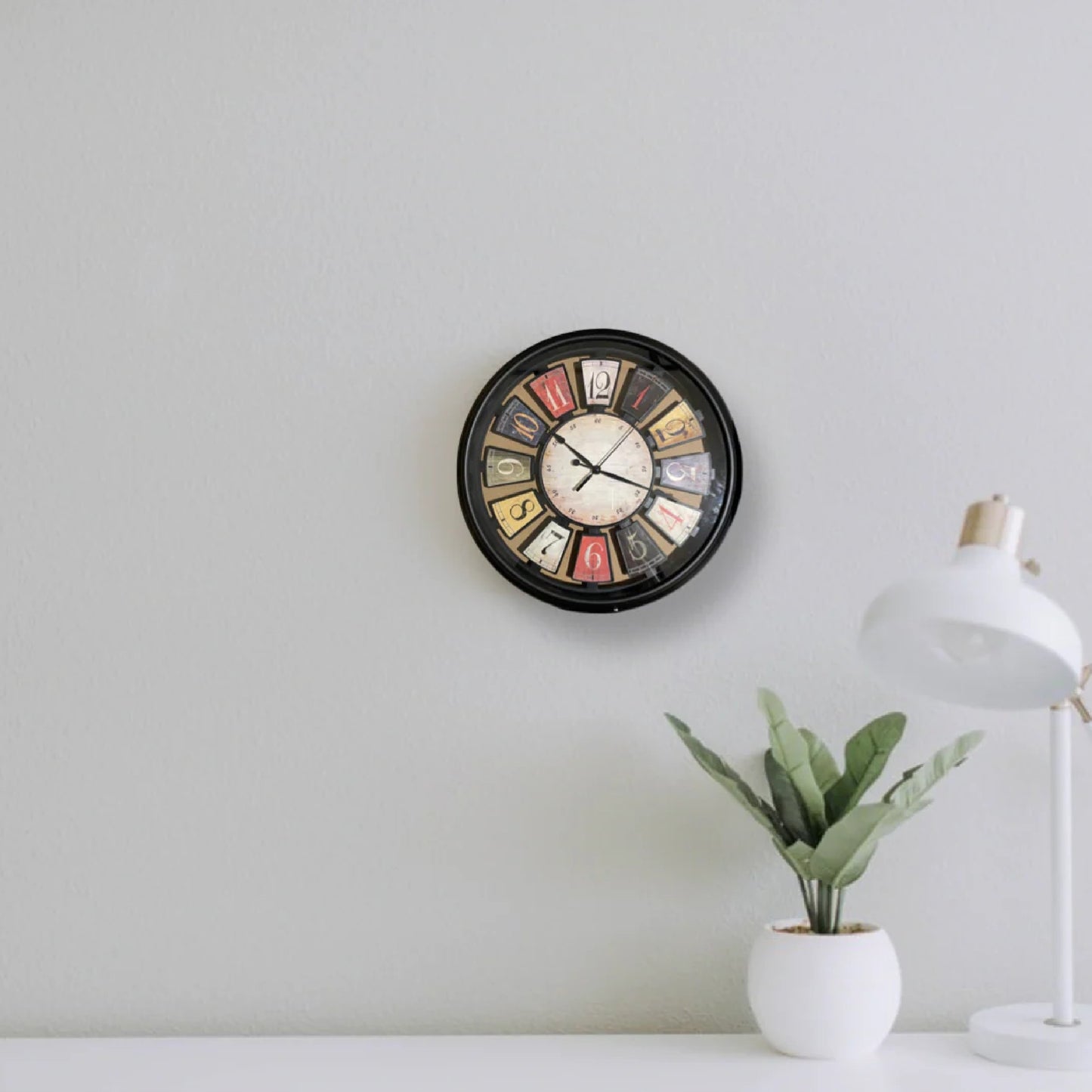 Elegancki zegar ścienny MODERN Ø 40cm ze szklaną szybą